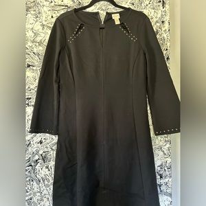 Chicos black dress with gold Rivet trim. Size 0. Like new.  Very sophisticated.